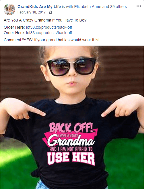 Crazy Grandma Tshirt Ad