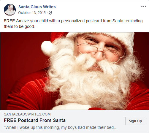 Santa Postcard Ad